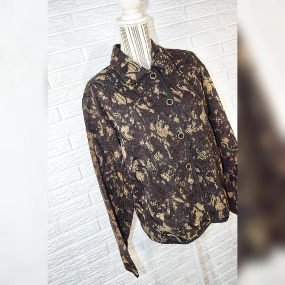 Vintage Keren Hart Brown & Black Patterned Jacket - Picture 2 of 7